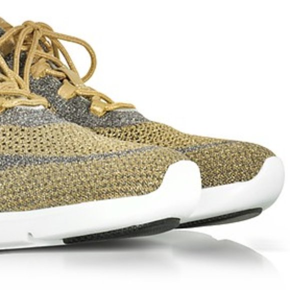 Michael Kors Metallic Skyler Trainer Platinum/Gold - Picture 5 of 8